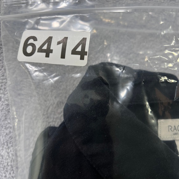 RACHEL ZOE Black Linen Blend Eyelet Wrap Cropped Long Sleeve Shirt Top Womens L - Picture 8 of 8